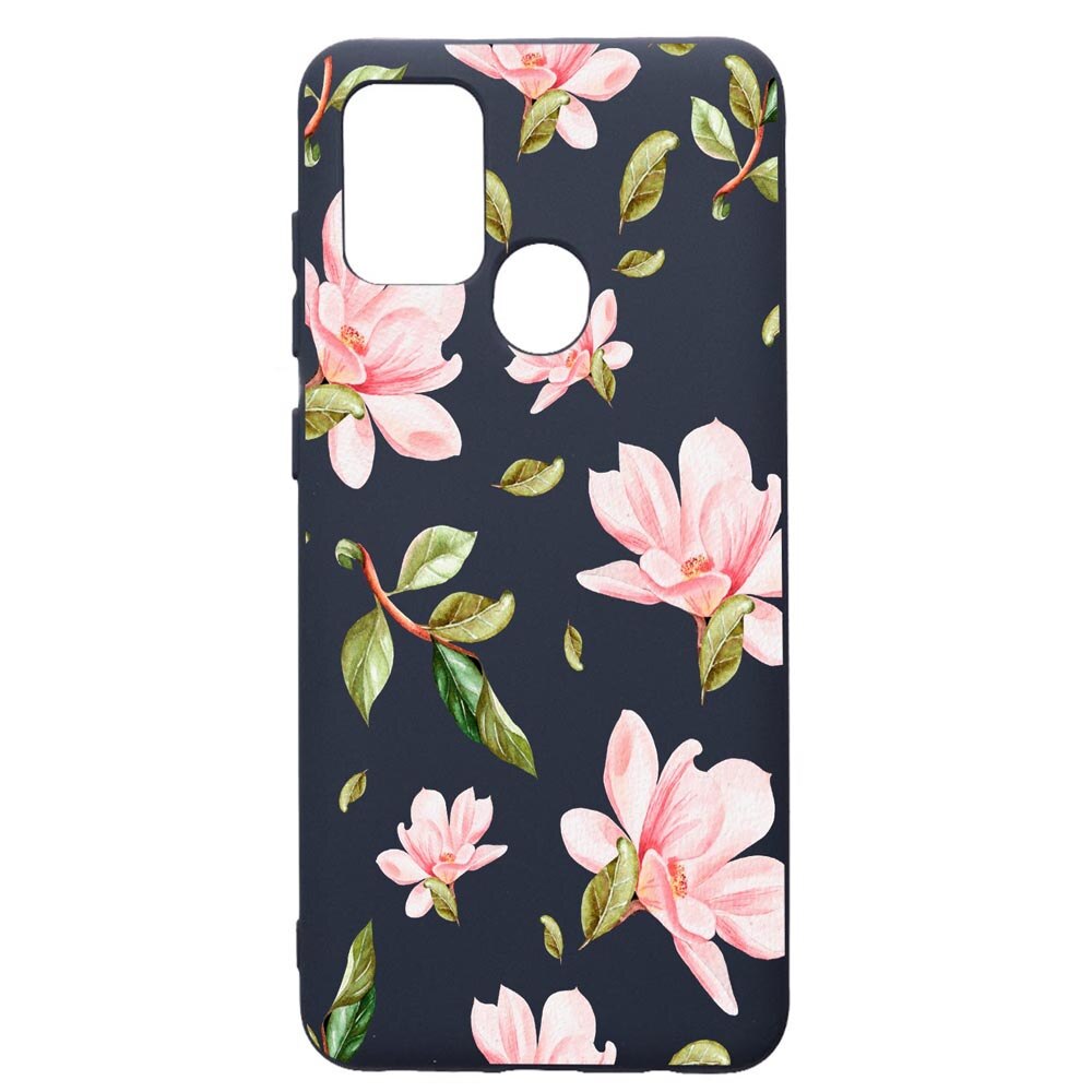 Husa Premium Silicon Compatibila Cu Samsung Galaxy A21S, Spring Flowers, cu interiorul din material textil, protectie camera, Alaskan Blue, PAB496