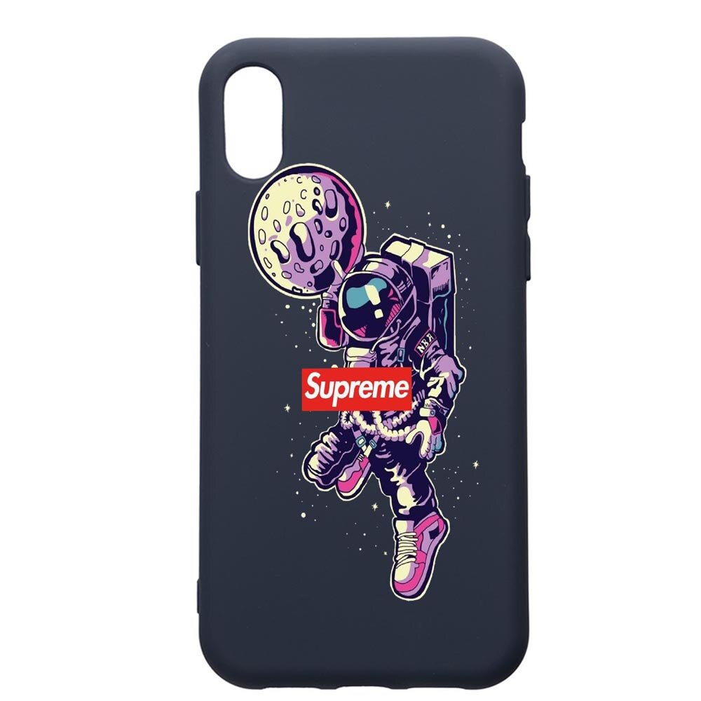 Husa Premium Silicon Compatibila Cu Apple IPhone XS Max, Supreme, Astronaut, cu interiorul din material textil, protectie camera, Alaskan Blue, PAB254