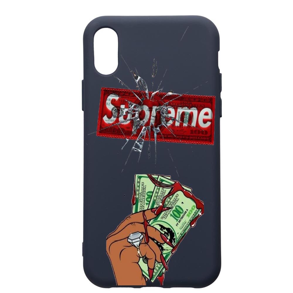 Husa Premium Silicon Compatibila Cu Apple IPhone XS Max, Supreme, Money, cu interiorul din material textil, protectie camera, Alaskan Blue, PAB257