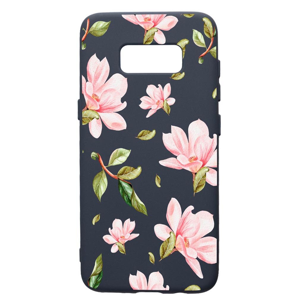 Husa Premium Silicon Compatibila Cu Samsung Galaxy S8, Spring Flowers, cu interiorul din material textil, protectie camera, Alaskan Blue, PAB496
