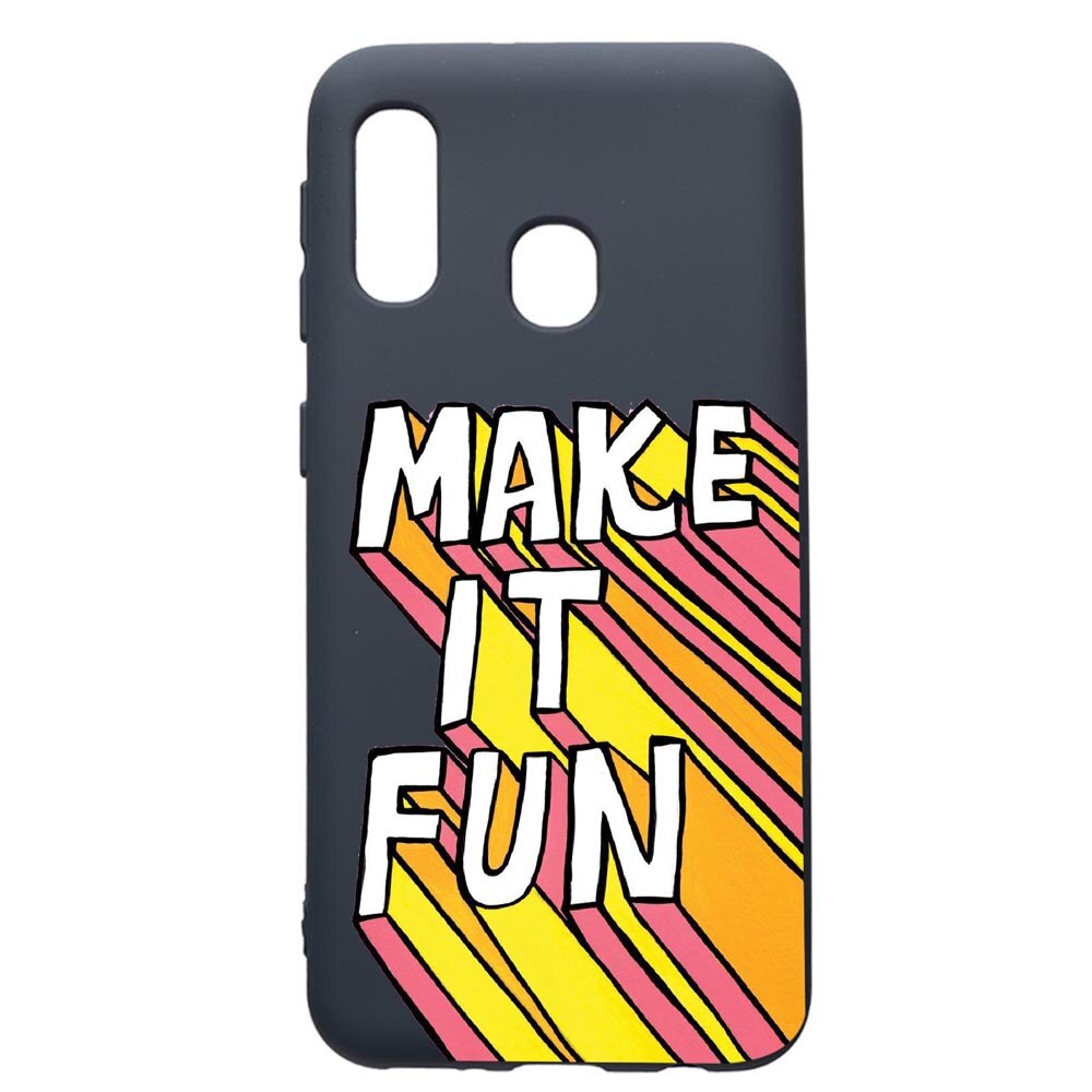 Husa Premium Silicon Compatibila Cu Samsung Galaxy A20E, Make It Fun, cu interiorul din material textil, protectie camera, Alaskan Blue, PAB494