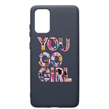 Husa Premium Silicon Compatibila Cu Samsung Galaxy S20 Plus, Girl Power, cu interiorul din material textil, protectie camera, Alaskan Blue, PAB250 Husa Premium Silicon Compatibila Cu Samsung Galaxy S20 Plus, Girl Power, cu interiorul din material textil, protectie camera, Alaskan Blue, PAB250