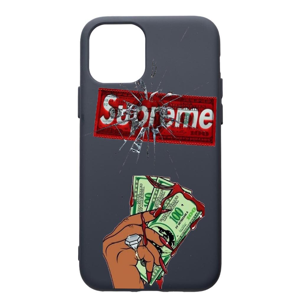 Husa Premium Silicon Compatibila Cu Apple IPhone 11, Supreme, Money, cu interiorul din material textil, protectie camera, Alaskan Blue, PAB257