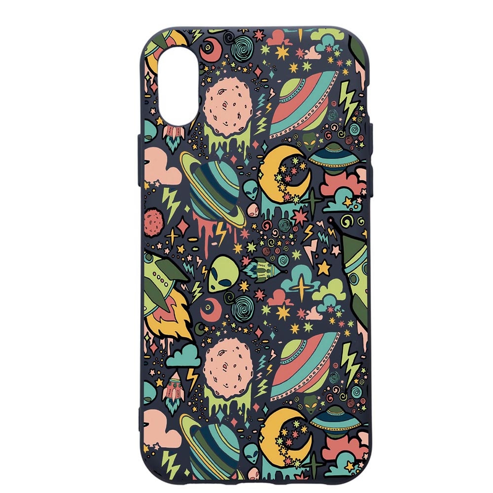 Husa Premium Silicon Compatibila Cu Apple IPhone XS / iPhone X, Universe, UFO, cu interiorul din material textil, protectie camera, Alaskan Blue, PAB472