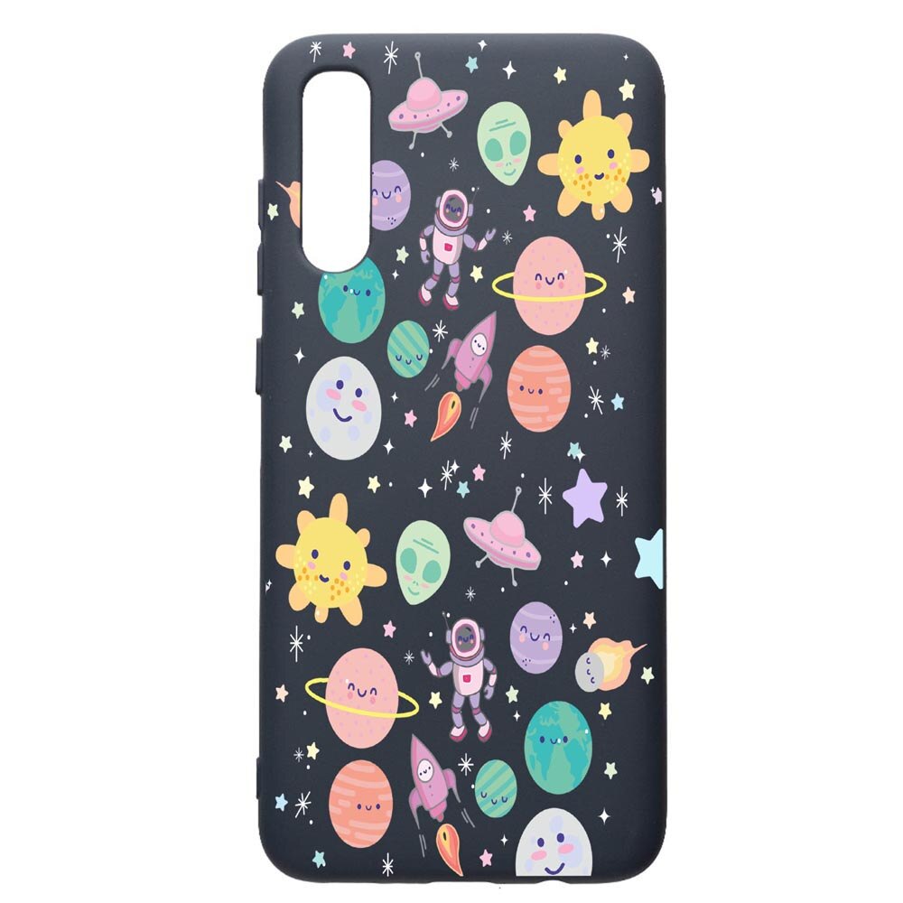 Husa Premium Silicon Compatibila Cu Samsung Galaxy A70, Universe, UFO, cu interiorul din material textil, protectie camera, Alaskan Blue, PAB473