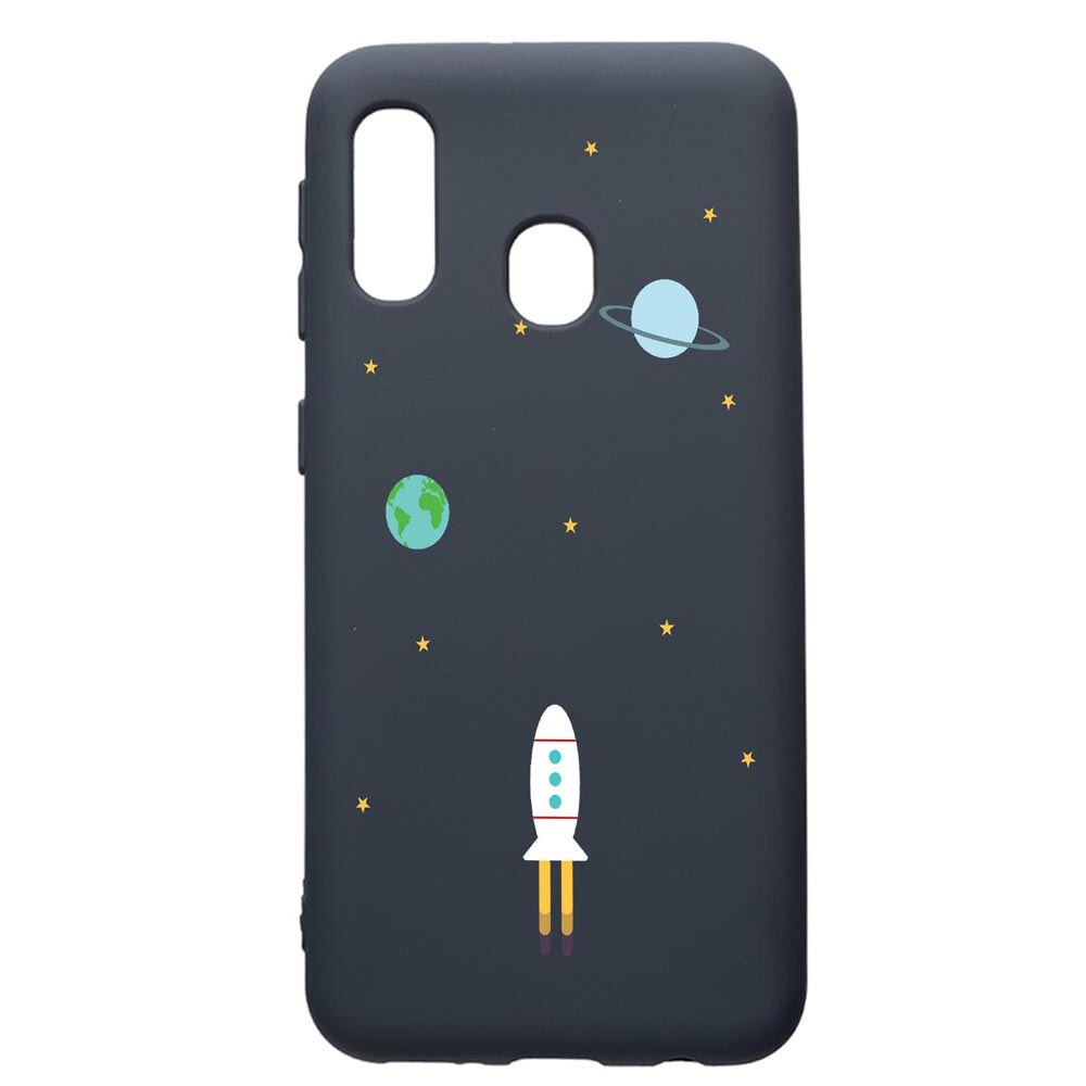 Husa Premium Silicon Compatibila Cu Samsung Galaxy A20E, Universe, Spacecraft, cu interiorul din material textil, protectie camera, Alaskan Blue, PAB471