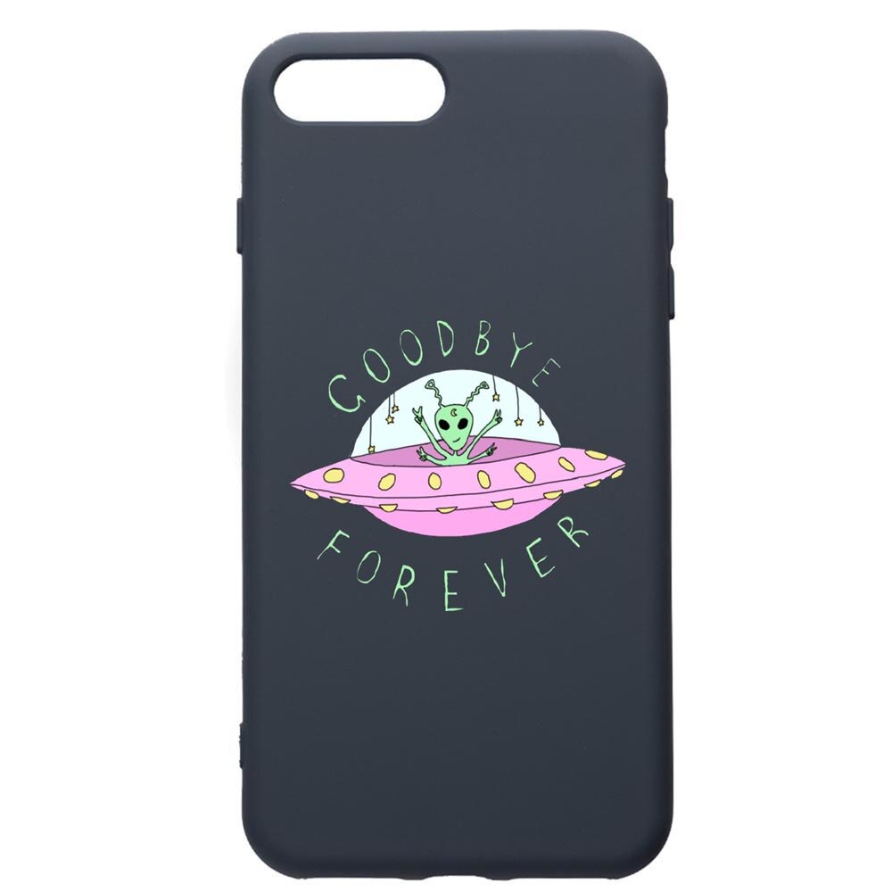 Husa Premium Silicon Compatibila Cu Apple iPhone 8 Plus / iPhone 7 Plus, Universe, UFO, Good Bye, cu interiorul din material textil, protectie camera, Alaskan Blue, PAB474