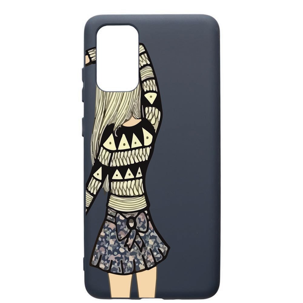 Husa Premium Silicon Compatibila Cu Samsung Galaxy S20 Plus, Girl, cu interiorul din material textil, protectie camera, Alaskan Blue, PAB187