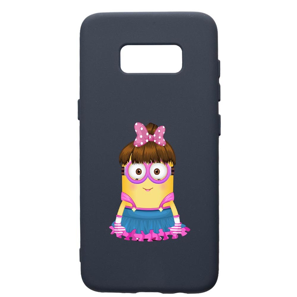 Husa Premium Silicon Compatibila Cu Samsung Galaxy S8, Minion Girl, cu interiorul din material textil, protectie camera, Alaskan Blue, PAB208