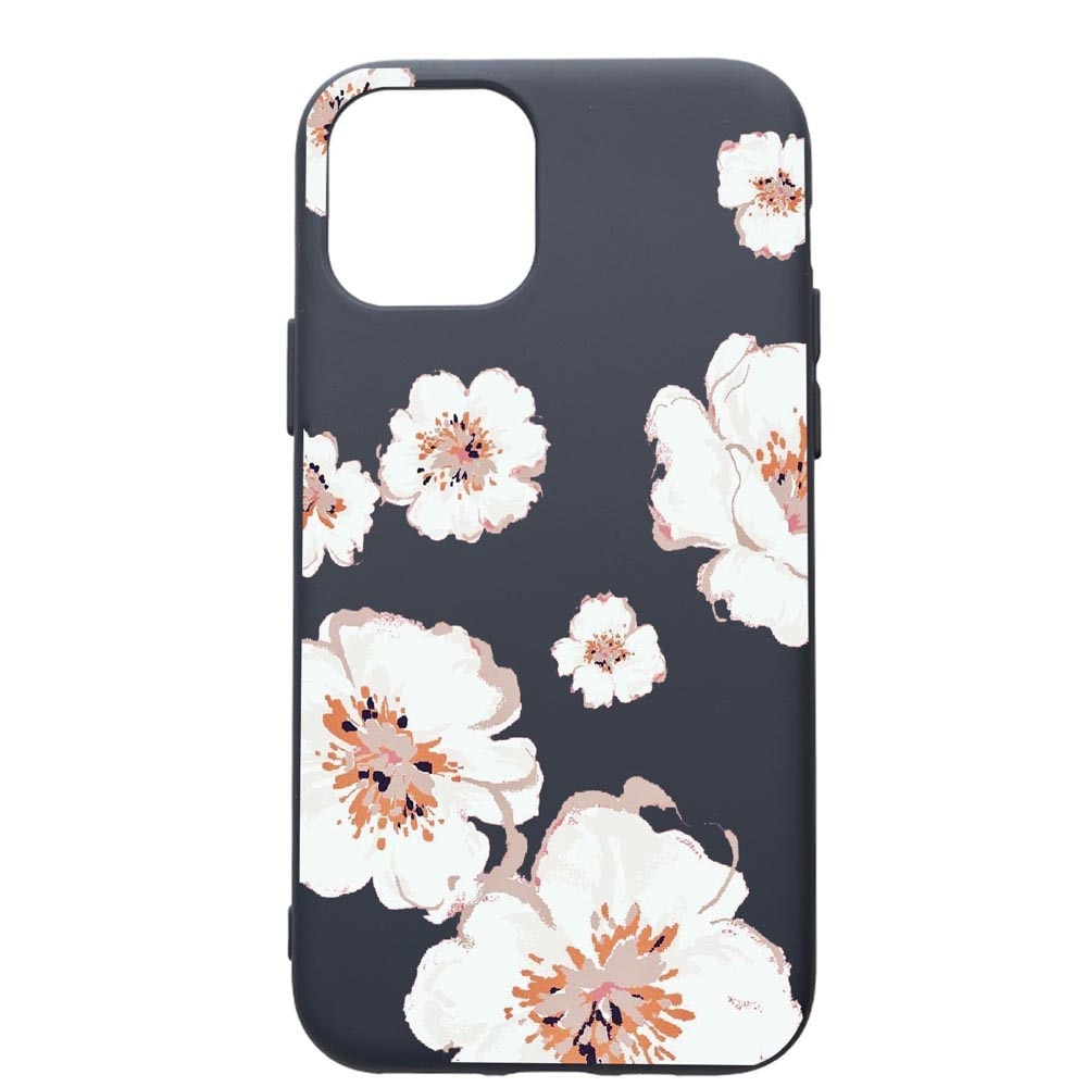 Husa Premium Silicon Compatibila Cu Apple IPhone 11 Pro, Flowers - Pastel colors, cu interiorul din material textil, protectie camera, Alaskan Blue, PAB499