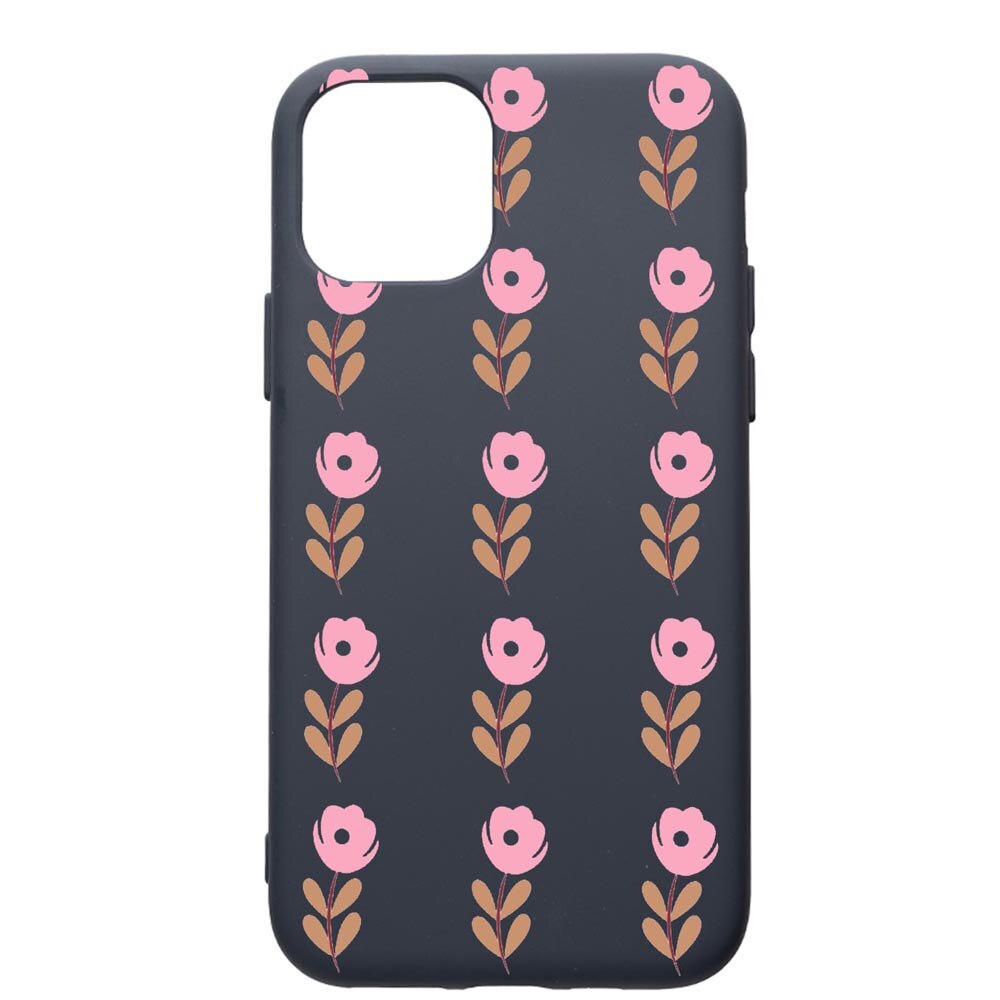 Husa Premium Silicon Compatibila Cu Apple IPhone 12, Flowers, cu interiorul din material textil, protectie camera, Alaskan Blue, PAB505