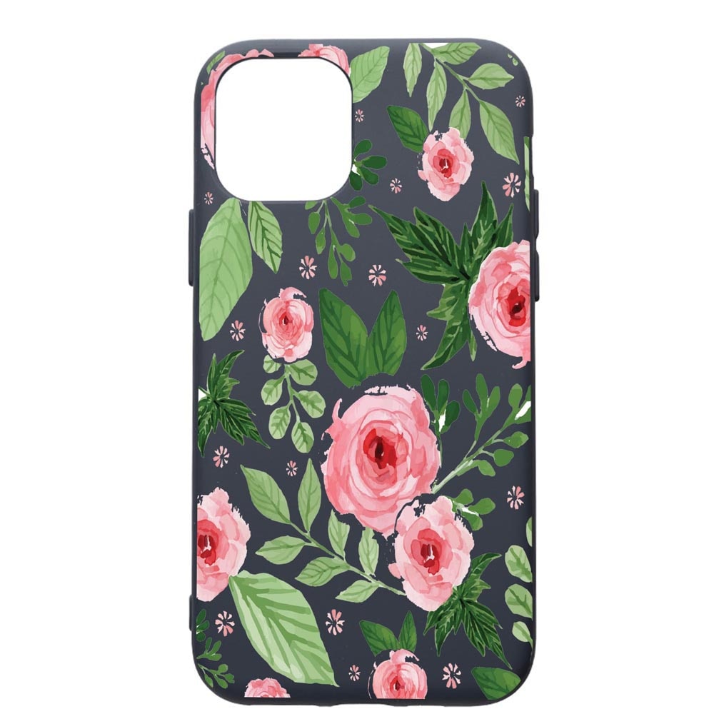 Husa Premium Silicon Compatibila Cu Apple IPhone 11 Pro Max, Flowers - Pastel colors, cu interiorul din material textil, protectie camera, Alaskan Blue, PAB509