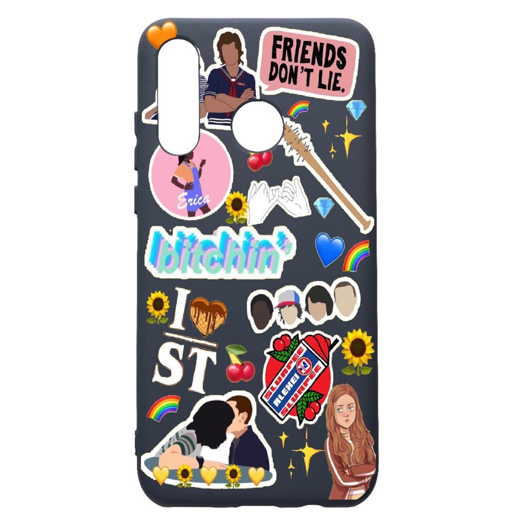 Husa Premium Silicon Compatibila Cu Huawei P30 Lite, Stranger Things, cu interiorul din material textil, protectie camera, Alaskan Blue, PAB376