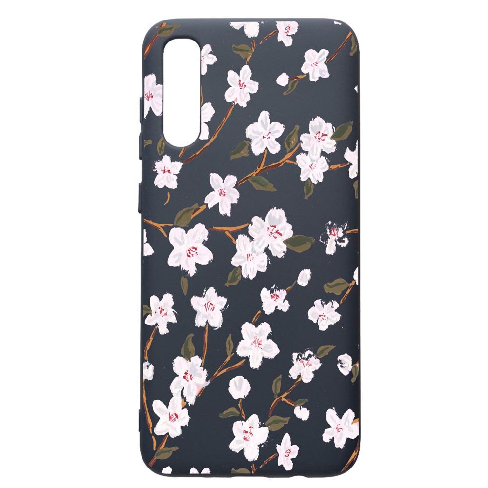 Husa Premium Silicon Compatibila Cu Samsung Galaxy A70, Spring Flowers, cu interiorul din material textil, protectie camera, Alaskan Blue, PAB512