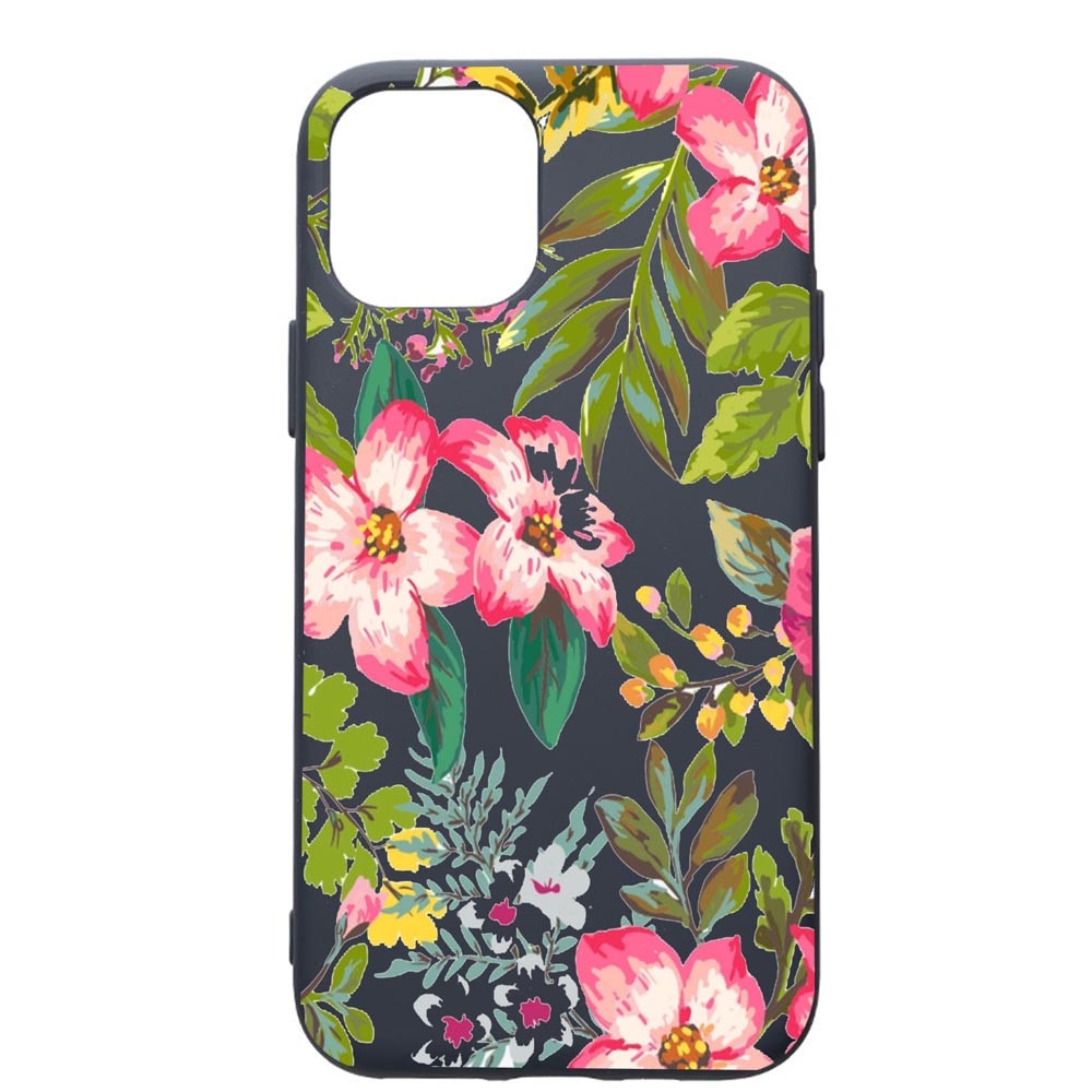 Husa Premium Silicon Compatibila Cu Apple IPhone 12 Pro, Flowers - Pastel colors, cu interiorul din material textil, protectie camera, Alaskan Blue, PAB510