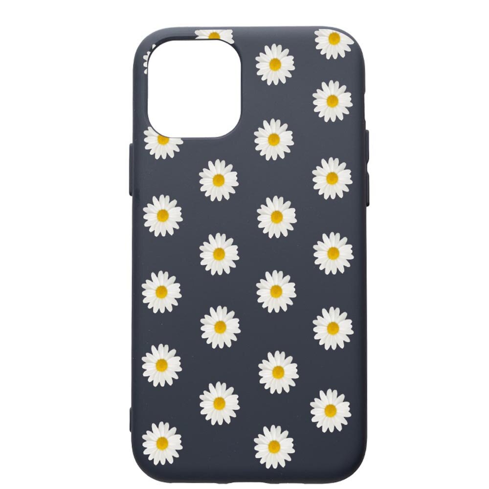 Husa Premium Silicon Compatibila Cu Apple IPhone 11 Pro, Happy Flowers, cu interiorul din material textil, protectie camera, Alaskan Blue, PAB513