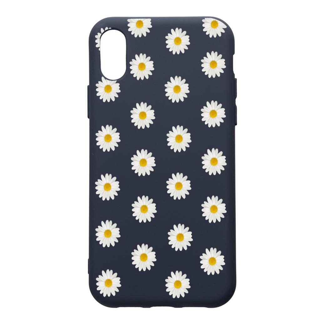 Husa Premium Silicon Compatibila Cu Samsung Galaxy A10, Happy Flowers, cu interiorul din material textil, protectie camera, Alaskan Blue, PAB513