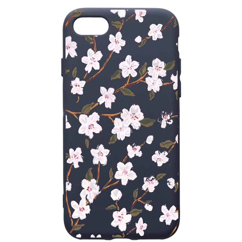 Husa Premium Silicon Compatibila Cu Apple IPhone SE 2 / iPhone 8 / iPhone 7, Spring Flowers, cu interiorul din material textil, protectie camera, Alaskan Blue, PAB512