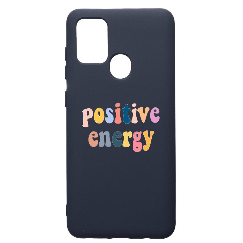 Husa Premium Silicon Compatibila Cu Samsung Galaxy A21S, Positive Energy, cu interiorul din material textil, protectie camera, Alaskan Blue, PAB479