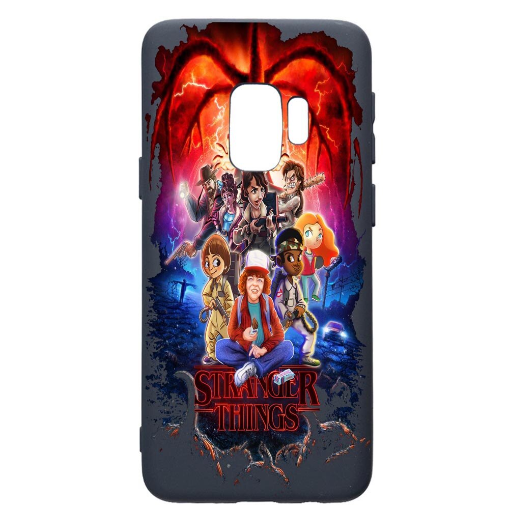 Husa Premium Silicon Compatibila Cu Samsung Galaxy S9, Stranger Things, cu interiorul din material textil, protectie camera, Alaskan Blue, PAB377