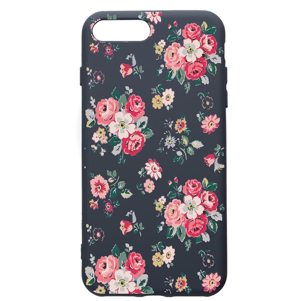 Husa Premium Silicon Compatibila Cu Apple iPhone 8 Plus / iPhone 7 Plus, Flowers - Pastel colors, cu interiorul din material textil, protectie camera, Alaskan Blue, PAB511