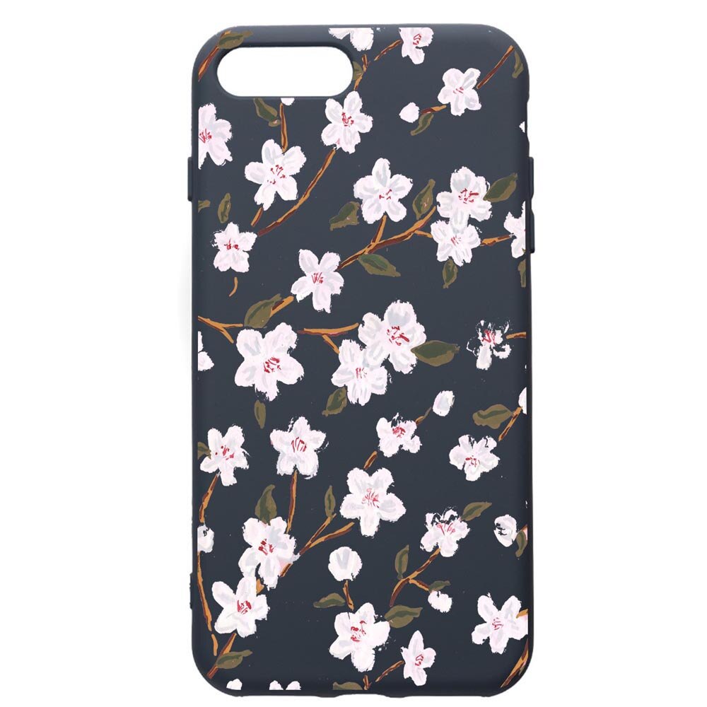 Husa Premium Silicon Compatibila Cu Apple iPhone 8 Plus / iPhone 7 Plus, Spring Flowers, cu interiorul din material textil, protectie camera, Alaskan Blue, PAB512