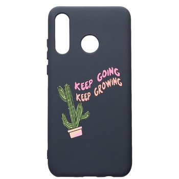 Husa Premium Silicon Compatibila Cu Huawei P30 Lite, Keep Going, cu interiorul din material textil, protectie camera, Alaskan Blue, PAB482 Husa Premium Silicon Compatibila Cu Huawei P30 Lite, Keep Going, cu interiorul din material textil, protectie camera, Alaskan Blue, PAB482