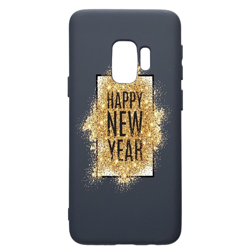 Husa Premium Silicon Compatibila Cu Samsung Galaxy S9, Happy New Year, cu interiorul din material textil, protectie camera, Alaskan Blue, PAB355
