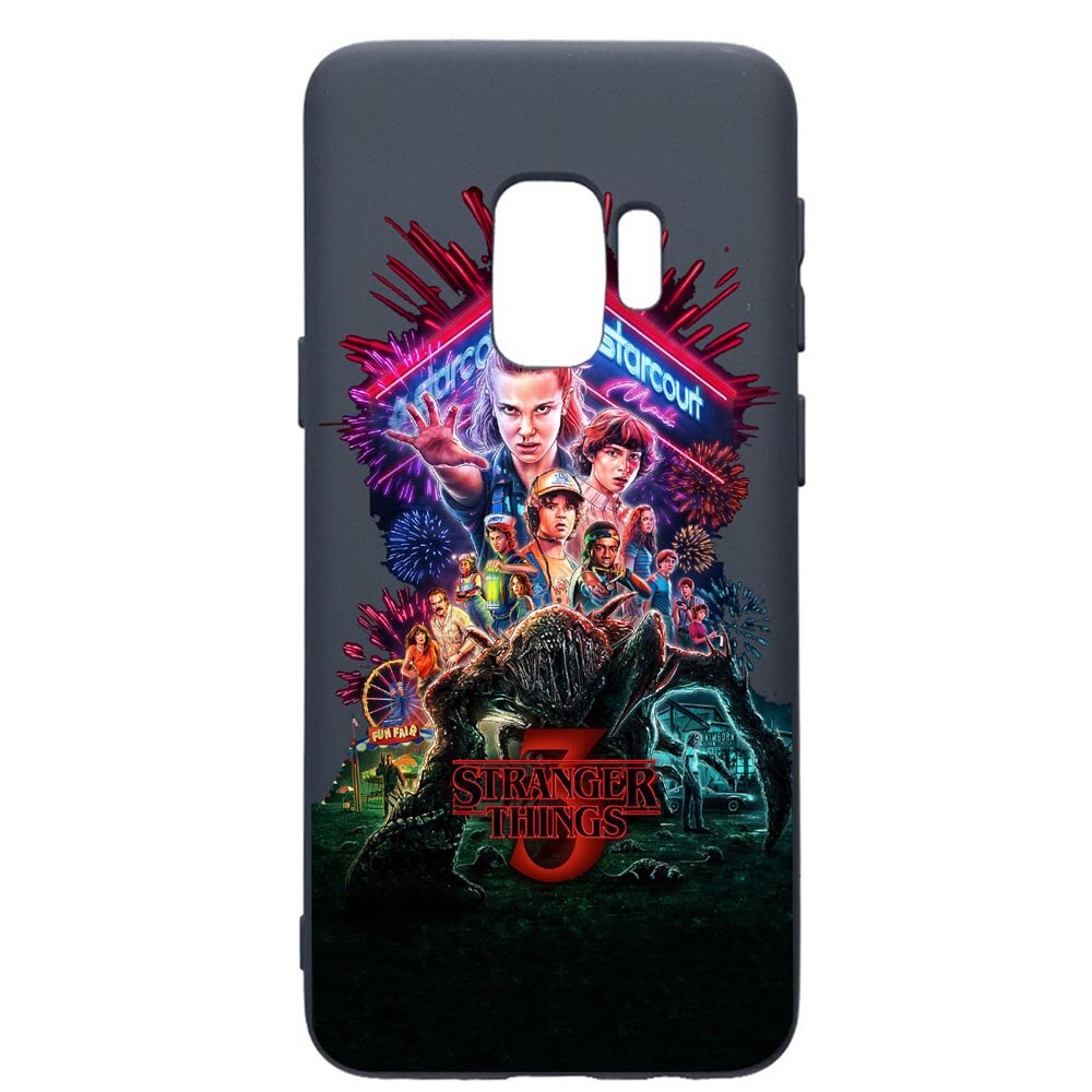 Husa Premium Silicon Compatibila Cu Samsung Galaxy S9, Stranger Things, cu interiorul din material textil, protectie camera, Alaskan Blue, PAB372