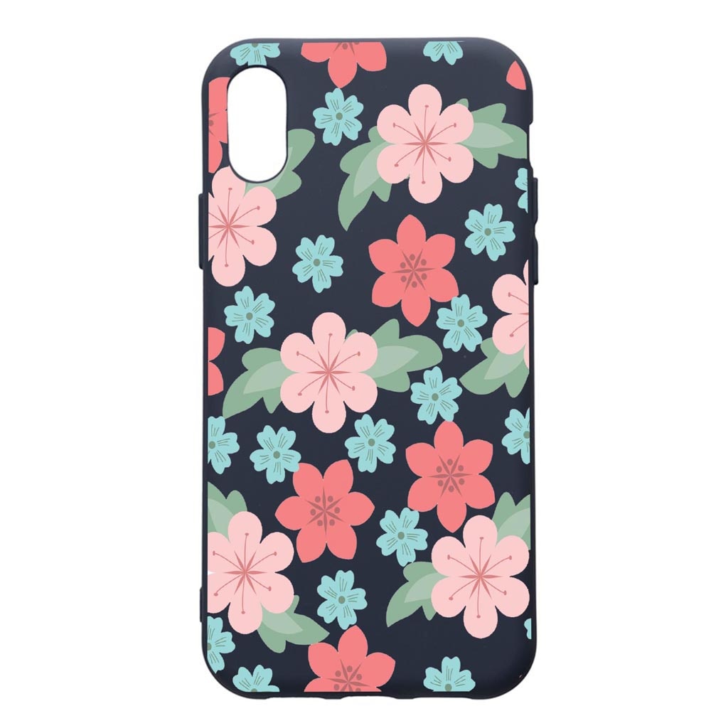 Husa Premium Silicon Compatibila Cu Samsung Galaxy A10, Flowers - Pastel colors, cu interiorul din material textil, protectie camera, Alaskan Blue, PAB515