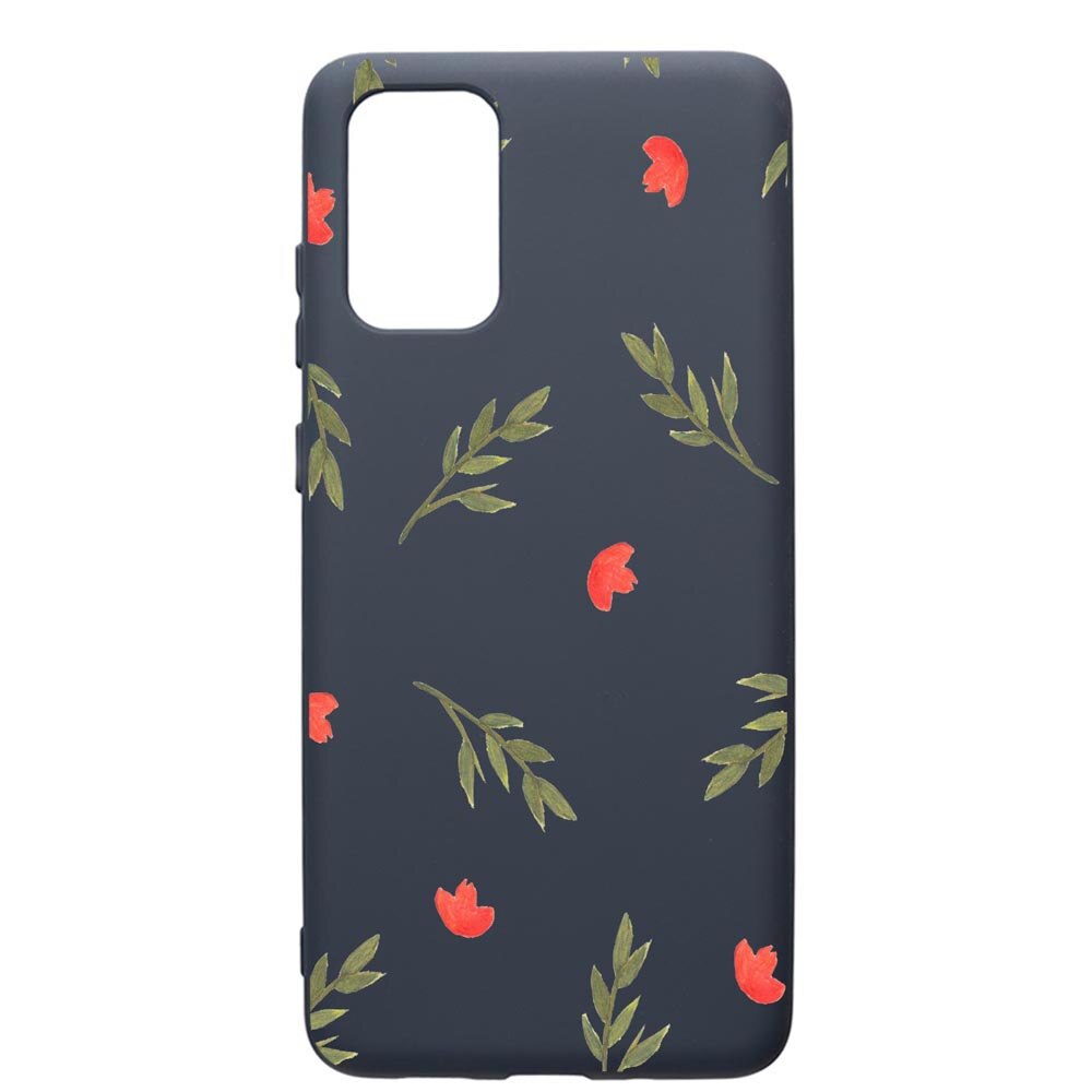 Husa Premium Silicon Compatibila Cu Samsung Galaxy S20 Plus, Flowers, cu interiorul din material textil, protectie camera, Alaskan Blue, PAB516