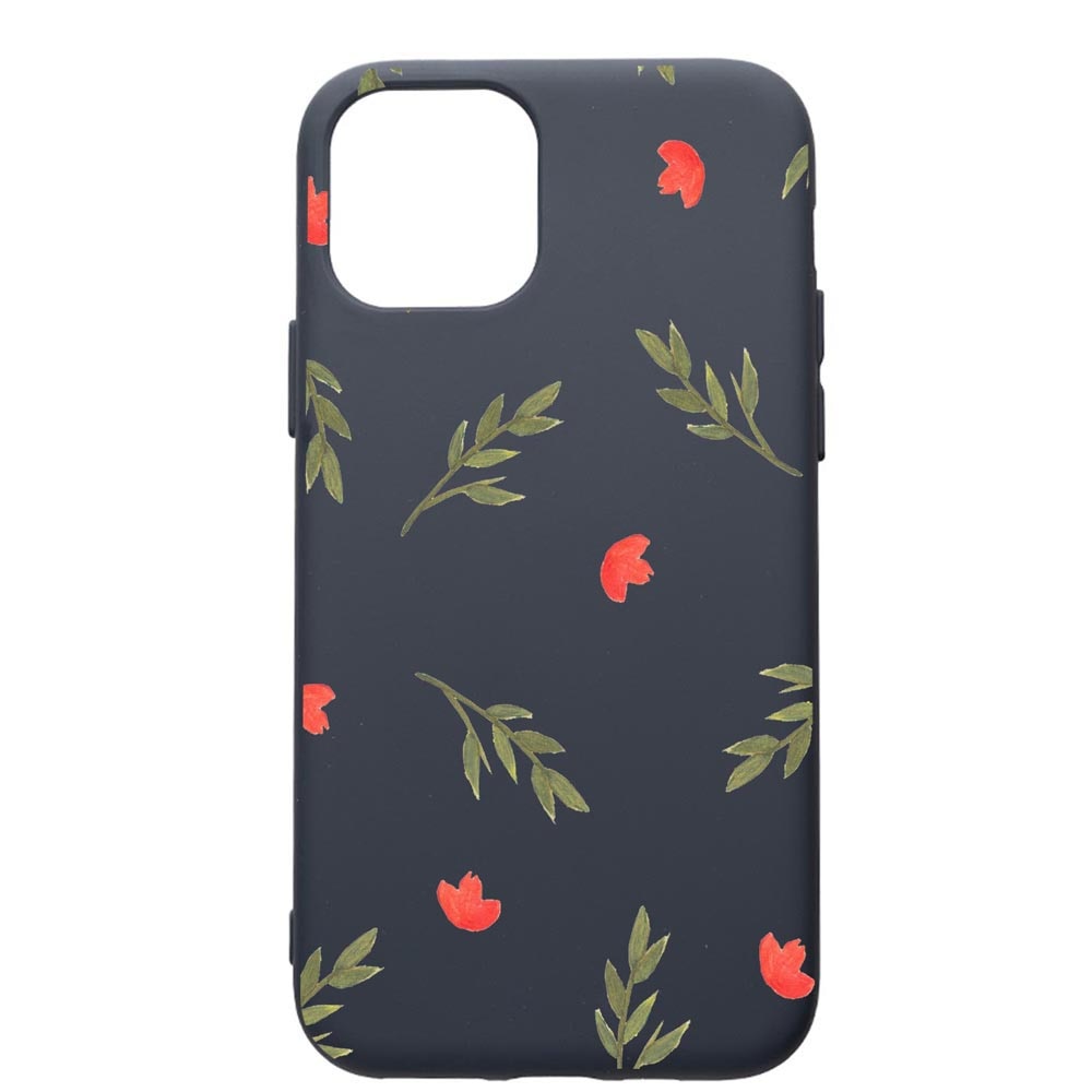 Husa Premium Silicon Compatibila Cu Apple IPhone 12, Flowers, cu interiorul din material textil, protectie camera, Alaskan Blue, PAB516