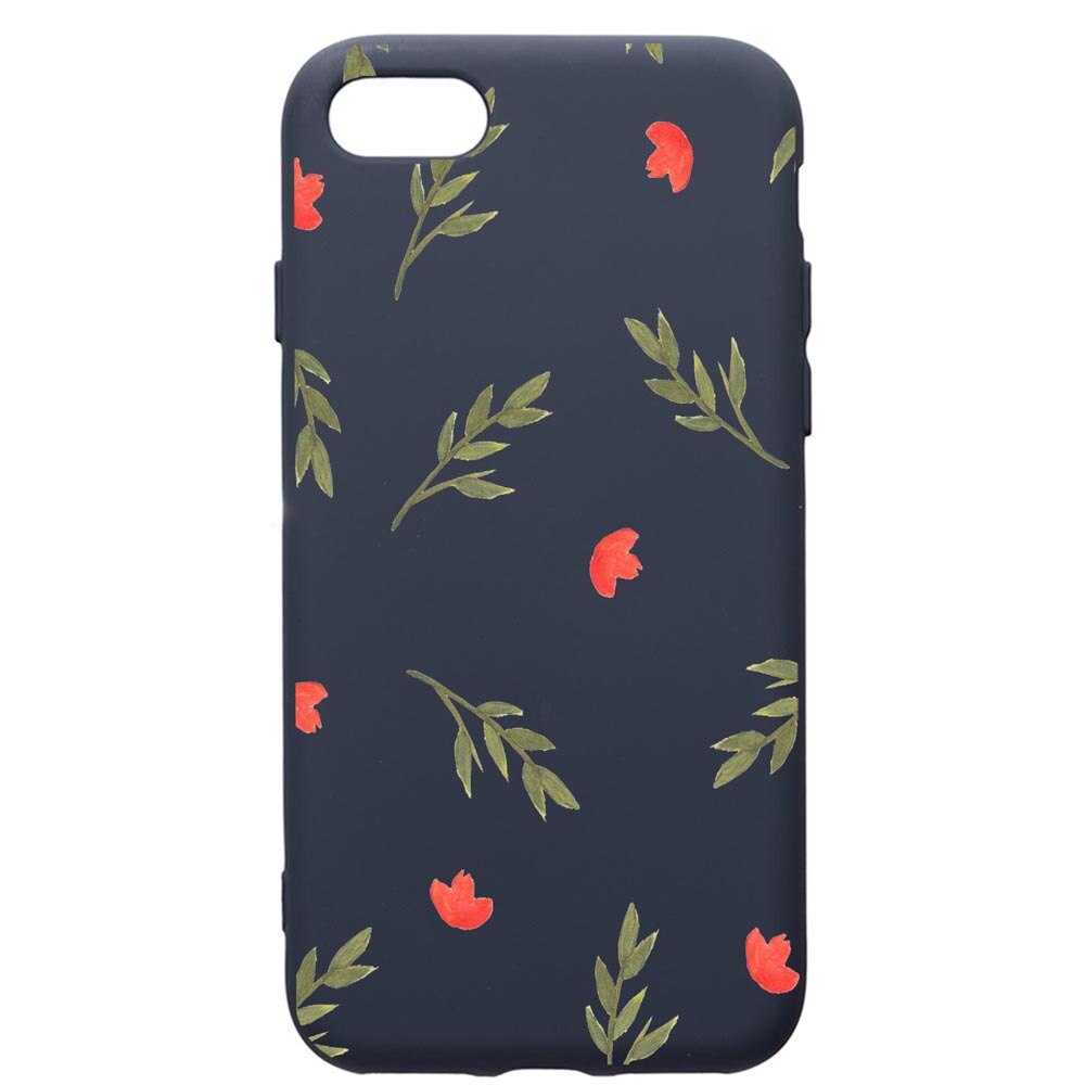 Husa Premium Silicon Compatibila Cu Apple IPhone SE 2 / iPhone 8 / iPhone 7, Flowers, cu interiorul din material textil, protectie camera, Alaskan Blue, PAB516