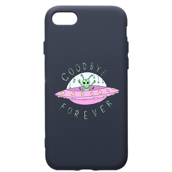 Husa Premium Silicon Compatibila Cu Apple IPhone SE 2 / iPhone 8 / iPhone 7, Universe, UFO, Good Bye, cu interiorul din material textil, protectie camera, Alaskan Blue, PAB474 Husa Premium Silicon Compatibila Cu Apple IPhone SE 2 / iPhone 8 / iPhone 7, Universe, UFO, Good Bye, cu interiorul din material textil, protectie camera, Alaskan Blue, PAB474