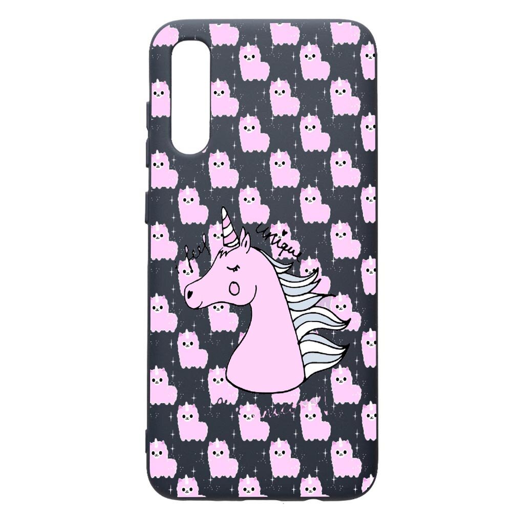 Husa Premium Silicon Compatibila Cu Samsung Galaxy A70, Unicorn - I Feel Unique, cu interiorul din material textil, protectie camera, Alaskan Blue, PAB521