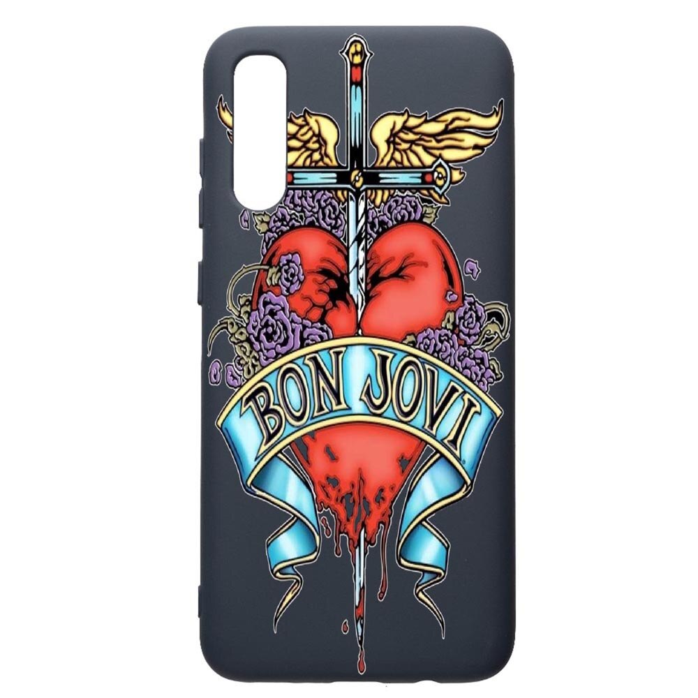 Husa Premium Silicon Compatibila Cu Samsung Galaxy A50, Bon Jovi, cu interiorul din material textil, protectie camera, Alaskan Blue, PAB533