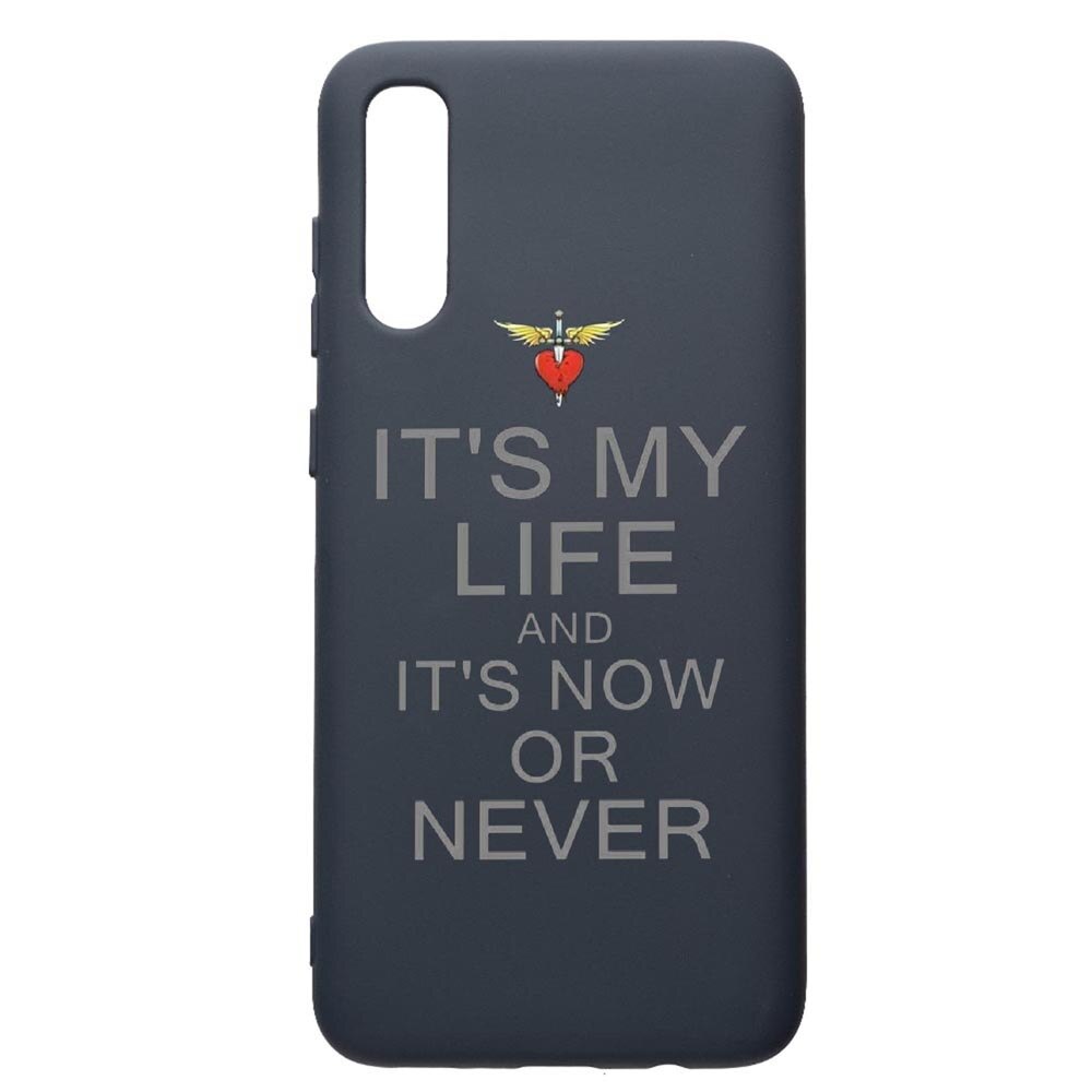 Husa Premium Silicon Compatibila Cu Samsung Galaxy A50, Its My Life, cu interiorul din material textil, protectie camera, Alaskan Blue, PAB539