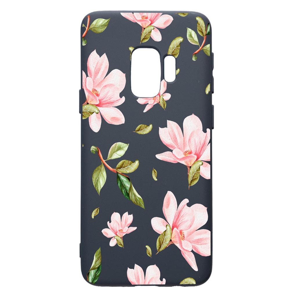 Husa Premium Silicon Compatibila Cu Samsung Galaxy S9, Spring Flowers, cu interiorul din material textil, protectie camera, Alaskan Blue, PAB496