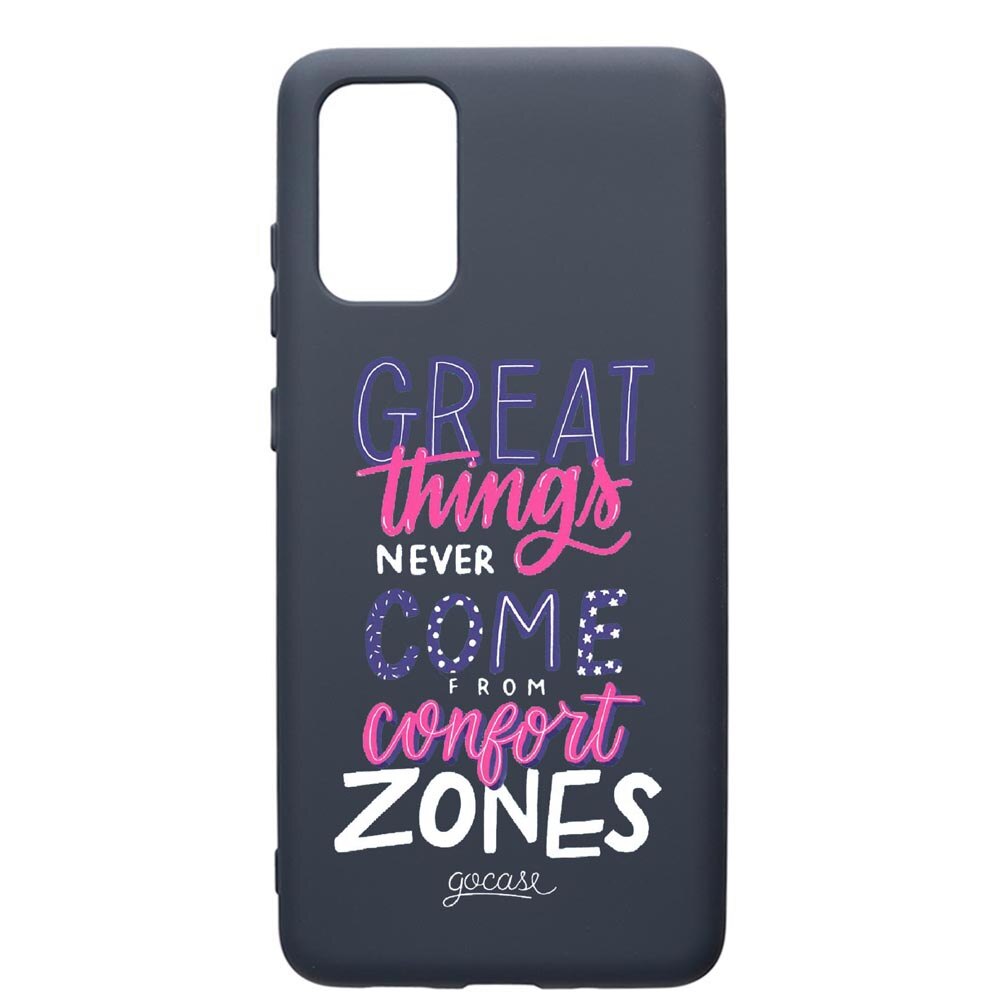 Husa Premium Silicon Compatibila Cu Samsung Galaxy S20 Plus, Great Things, cu interiorul din material textil, protectie camera, Alaskan Blue, PAB486