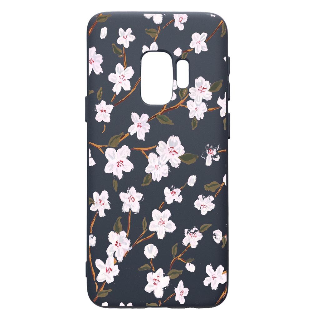 Husa Premium Silicon Compatibila Cu Samsung Galaxy S9, Spring Flowers, cu interiorul din material textil, protectie camera, Alaskan Blue, PAB512
