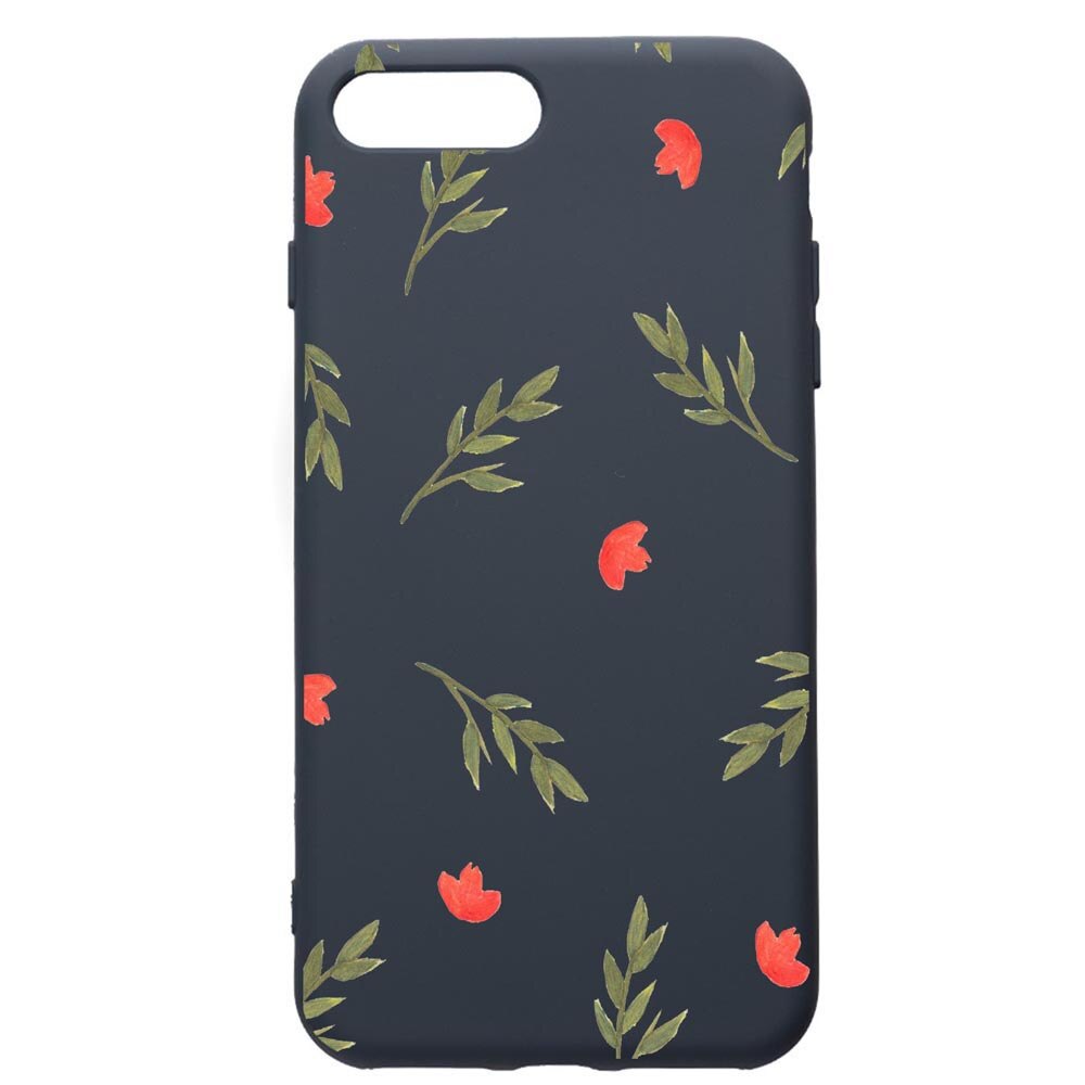 Husa Premium Silicon Compatibila Cu Apple iPhone 8 Plus / iPhone 7 Plus, Flowers, cu interiorul din material textil, protectie camera, Alaskan Blue, PAB516