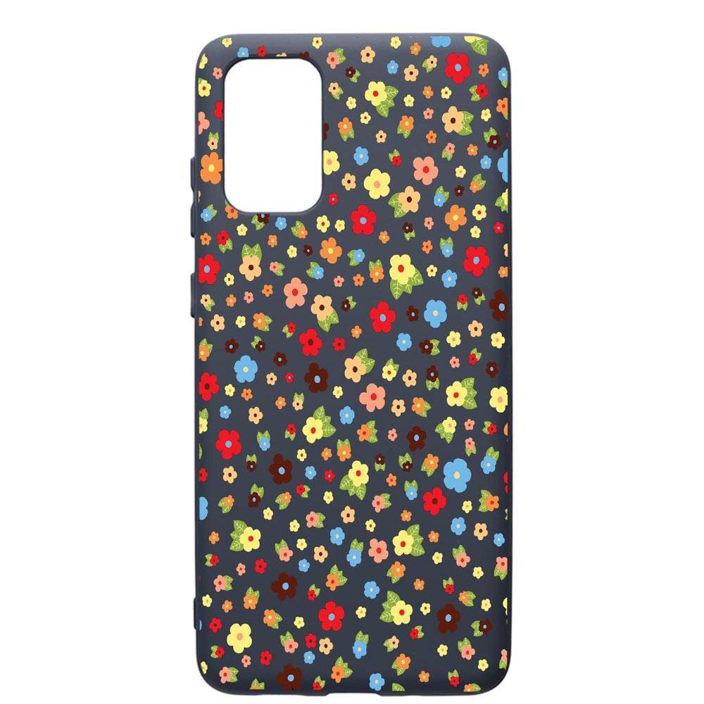 Husa Premium Silicon Compatibila Cu Samsung Galaxy S20 Plus, Happy Flowers, cu interiorul din material textil, protectie camera, Alaskan Blue, PAB501