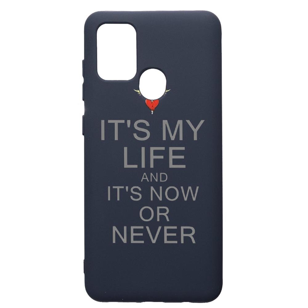 Husa Premium Silicon Compatibila Cu Samsung Galaxy A21S, Its My Life, cu interiorul din material textil, protectie camera, Alaskan Blue, PAB539
