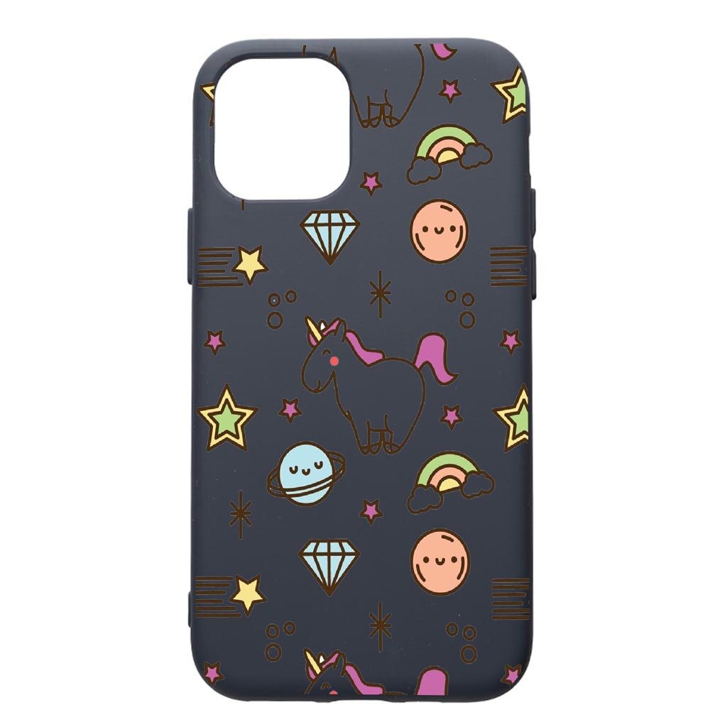 Husa Premium Silicon Compatibila Cu Apple IPhone 11 Pro, Unicorn - Universe, cu interiorul din material textil, protectie camera, Alaskan Blue, PAB526