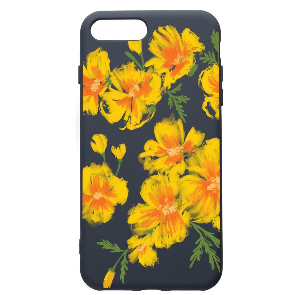 Husa Premium Silicon Compatibila Cu Apple iPhone 8 Plus / iPhone 7 Plus, Flowers - Pastel colors, cu interiorul din material textil, protectie camera, Alaskan Blue, PAB502