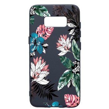 Husa Premium Silicon Compatibila Cu Samsung Galaxy S8, Tropical Flowers, cu interiorul din material textil, protectie camera, Alaskan Blue, PAB500 Husa Premium Silicon Compatibila Cu Samsung Galaxy S8, Tropical Flowers, cu interiorul din material textil, protectie camera, Alaskan Blue, PAB500