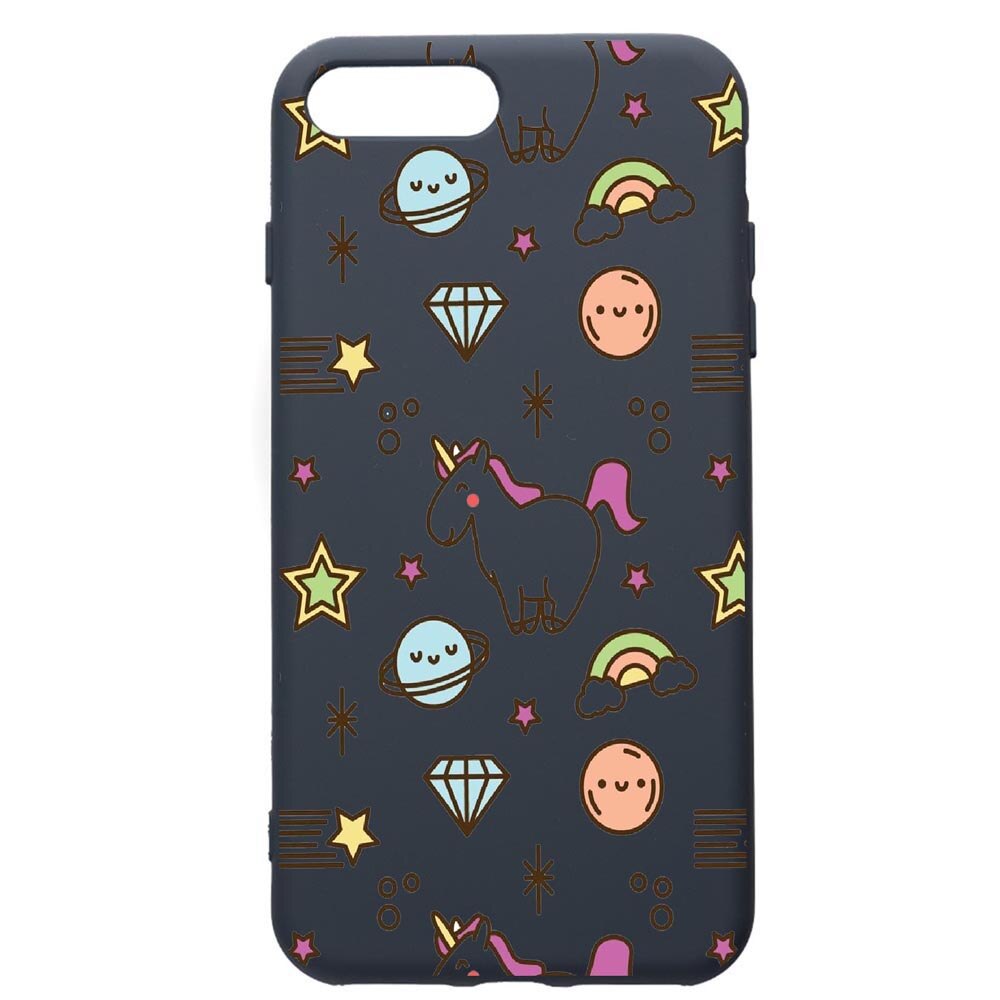 Husa Premium Silicon Compatibila Cu Apple iPhone 8 Plus / iPhone 7 Plus, Unicorn - Universe, cu interiorul din material textil, protectie camera, Alaskan Blue, PAB526