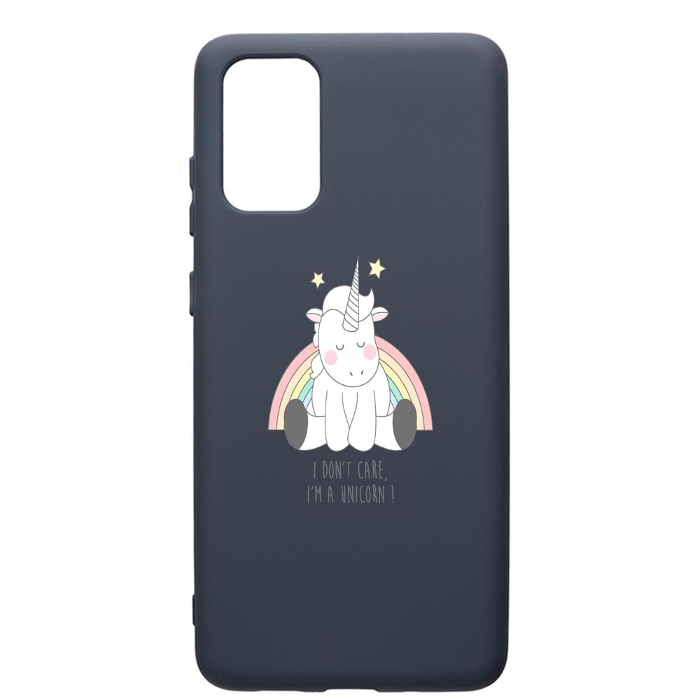 Husa Premium Silicon Compatibila Cu Samsung Galaxy S20 Plus, Unicorn - I Dont Care, cu interiorul din material textil, protectie camera, Alaskan Blue, PAB524