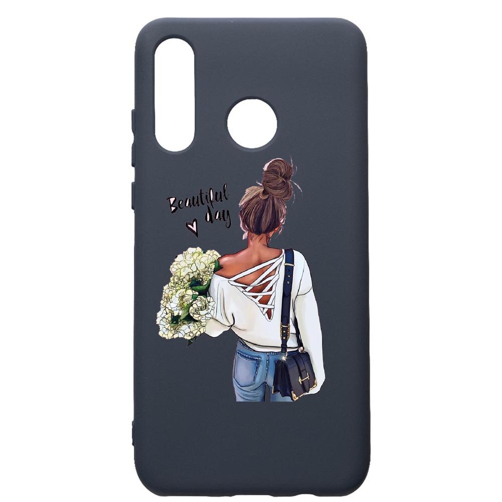 Husa Premium Silicon Compatibila Cu Huawei P30 Lite, Beatiful Day, cu interiorul din material textil, protectie camera, Alaskan Blue, PAB561