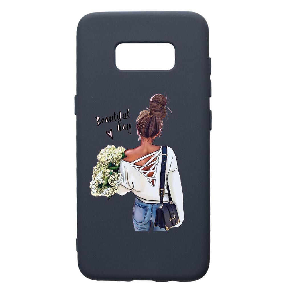 Husa Premium Silicon Compatibila Cu Samsung Galaxy S8, Beatiful Day, cu interiorul din material textil, protectie camera, Alaskan Blue, PAB561